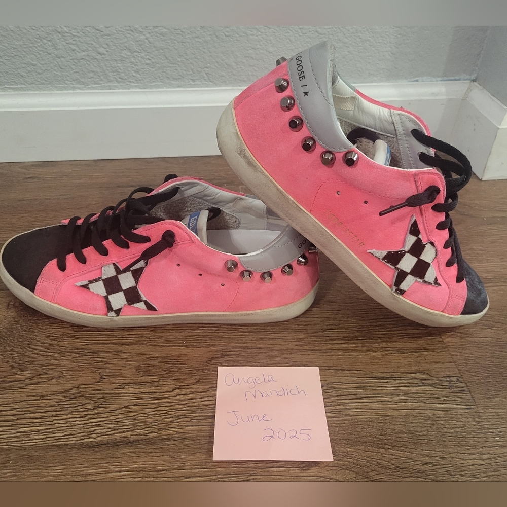 Golden Goose Pink and Black Sneakers 39